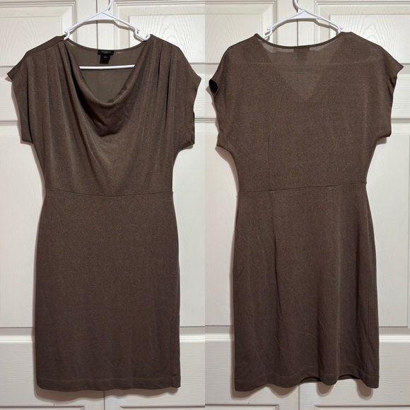 Ann Taylor Dresses & Skirts - Ann Taylor Brown Midi Dress with Cowl Neck